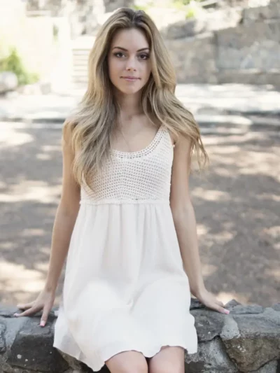 White Summer Drop Waist Dress