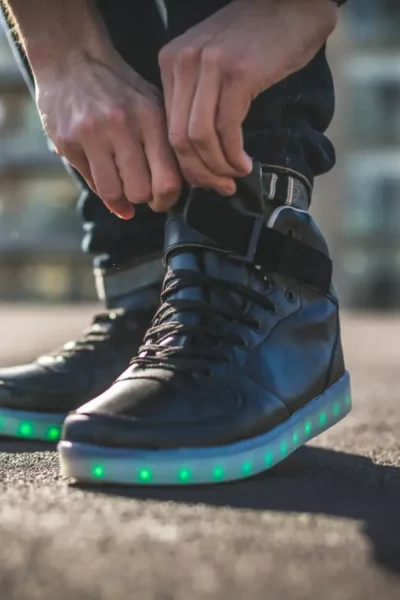 USB charging Luminous LED Leather Shoes